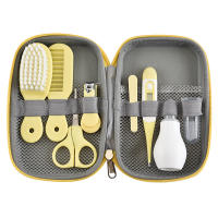 8 piezas Kit de aseo para bebés, kit profesional de cortaúñas para bebés, no tóxico sin BPA, kits de aseo para bebés para viajes y hogar (amarillo) - details 3