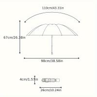 Parasol Plegable Para Mujer Con Protección UV UPF50+ Y Estampado De Flores Sombrilla De Lluvia Y Sol Con Recubrimiento De Vinilo Protección Solar Para Adultos - details 13
