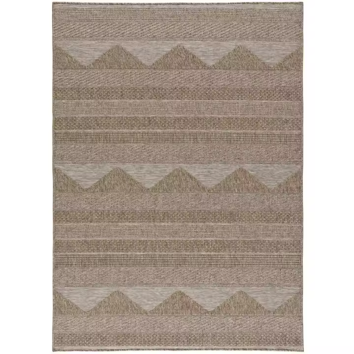 ATTICGO Alfombra de Interior y Exterior Estilo Geométrico en Natural - Oria 8113 | 126X190, 152X230, 190X290 cm - 1