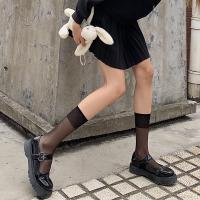 Medias Largas De Encaje Para Mujer Con Detalle De Lazada Y Agujeros Ajustadas Y Estilosas Medias De Algodón Delgadas - details 9