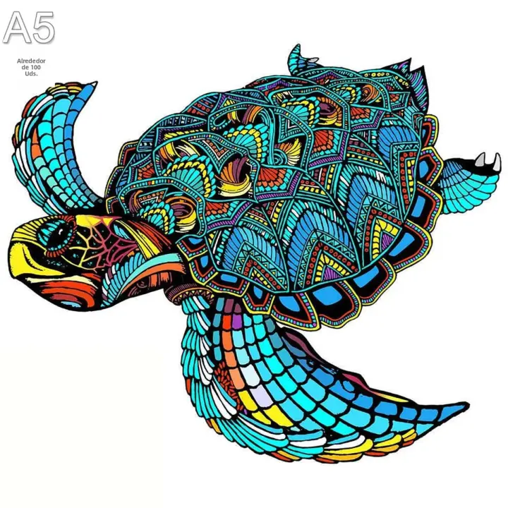 Rompecabezas De Madera En Forma De Tortuga Dinosaurio Juego Interesante DIY Para Adultos Y Niños Decoración Para El Hogar - 1