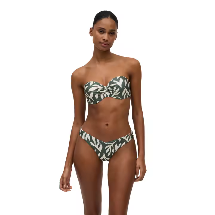 Ysabel Mora - Conjunto de bikini bandeau push-up brasileño con brillo copa B - 1