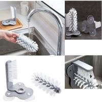 Dish brush for cleaning glass with suction cup, double-sided brush for cleaning glass - details 3