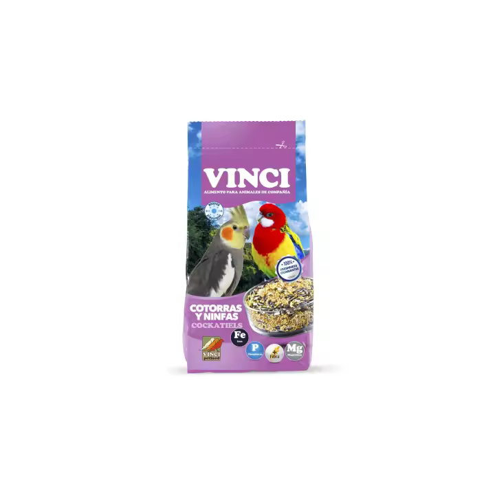 Vinci Mixtura para Cotorras y Ninfas 1Kg - Alimento Completo para Aves - 1