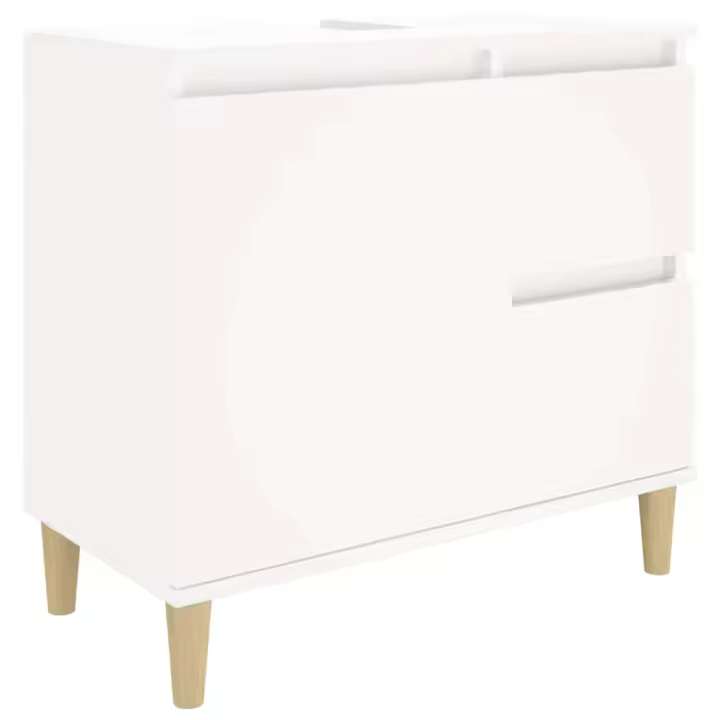 vidaXL Armario de baño madera contrachapada blanco 65x33x60 cm - 1