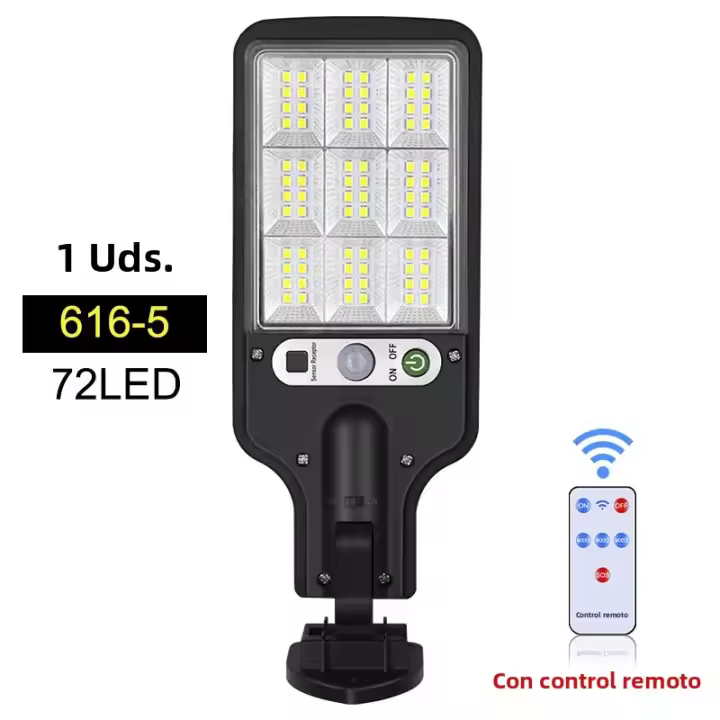 Lámpara De Seguridad Solar Exterior Con Sensor De Movimiento LED Impermeable 3 Modos De Iluminación Para Jardín Patio - 1