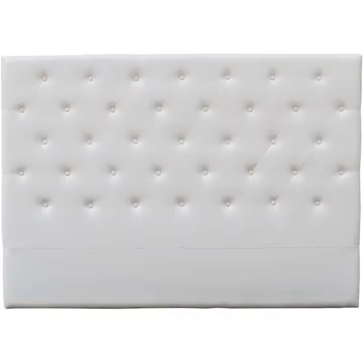 Habitat y Jardin - Cabecero de cama acolchado "Déco" en PVC - Blanco - 1