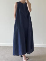 Vestido Largo Vintage De Algodón Y Lino Para Mujer REALEFT Sin Mangas Estilo Casual Suelto Con Cinturones Verano 2025 - details 32