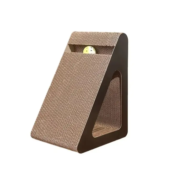 Tablero De Rascado Para Gatos 2 En 1 Con Bola Giratoria Y Triángulos Resistentes Al Desgaste Marco De Enchufe Vertical Accesorio Para Mascotas - 1