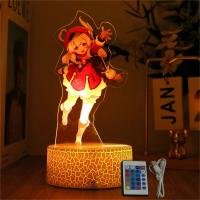 Lámpara 3D Genshin Impact Luz Nocturna LED Figuras Anime Zhongli Raiden Shogun Control Remoto RGB Colores De Sueño Decoración Para Habitación De Niños Regalos Para El Hogar - details 9