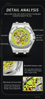 Reloj Deportivo De Lujo ONOLA Para Hombre Resistente Al Agua Con Movimiento Automático De Mezclador Correa De Silicona Display Sin Números Estilo Casual - details 2