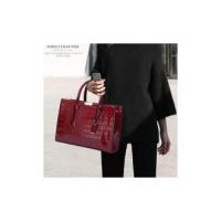 Bolso de mano de lujo para Mujer, Bandolera de Charol PU de Diseño de Cocodrilo, Bolso de Hombre Retro - details 4