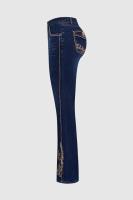 Jean De Mujer Estilo Cowgirl Bohemio Con Bordado Y Comodidad Elástica Mediana Ropa Occidental Para Mujer Pantalones Vaqueros Vintage Talla Medio Con Bolsillos - details 3
