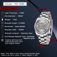 Reloj Mecánico Para Hombre PAGANI DESIGN 2024 NH35 Automático Acero Inoxidable Cristal De Esmeril 20Bar Impermeable 39mm - details 15