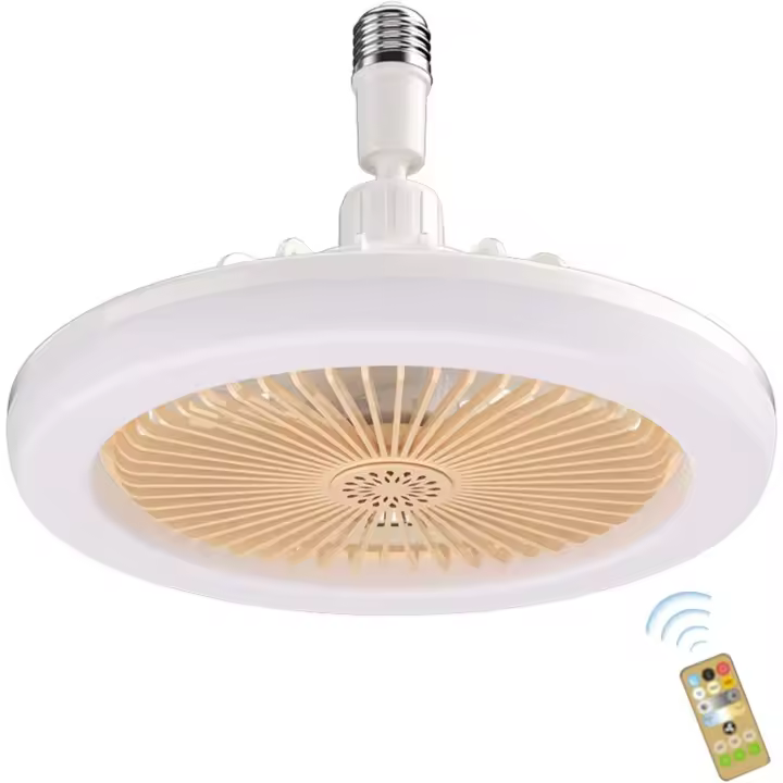 Ventilador de techo LED con luces, lámpara de techo de 30 W con ventilador y control remoto, temporizador, LED regulable de 3 colores, 3 velocidades para espacios pequeños, dormitorio, casa, oficina - 1
