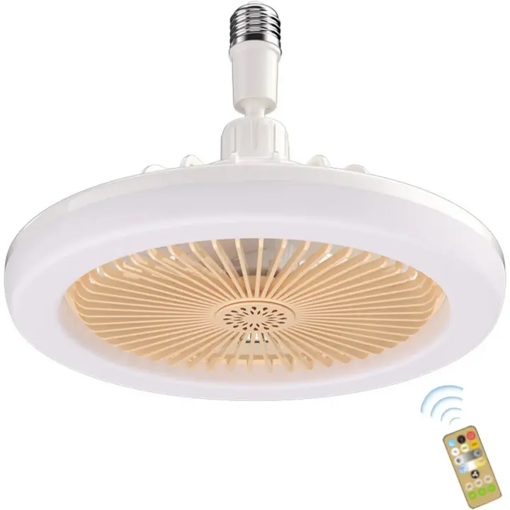Ventilador de techo LED con luces, lámpara de techo de 30 W con ventilador y control remoto, temporizador, LED regulable de 3 colores, 3 velocidades para espacios pequeños, dormitorio, casa, oficina - 1