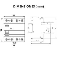 Diferencial Superinmunizado Trifásico 4P (3P+N) 40A 30mA y 6kA. Clase A SI. Interruptor Diferencial RCCB Super Inmunizado. Disyuntor RCCB 4P 40A 30mA - details 5