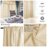 Cortinas De Lino Algodón Transparentes Para Dormitorio Y Sala De Estar Con Bolsa De Roda Filtración De Luz Estilo Europeo - details 6