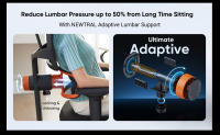 NEWTRAL NT001 Silla Ergonómica Soporte Lumbar Adaptable 3 Ángulos de Reclinación Respaldo Ajustable Reposabrazos Reposacabezas 5 Posiciones de Bloqueo Base de Nailon - details 2