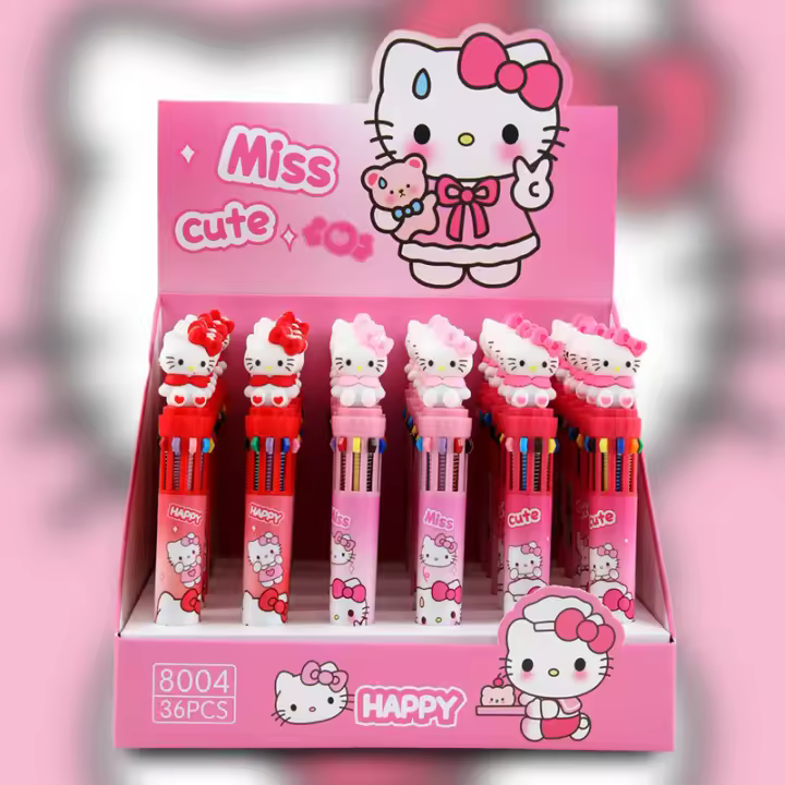 Sanrio Kuromi Bolígrafo De Punto De Sombra 36 Piezas 10 Colores Marcador 0.7mm Material Plástico Instrumento De Escritura Para Escuela Y Oficina - 1