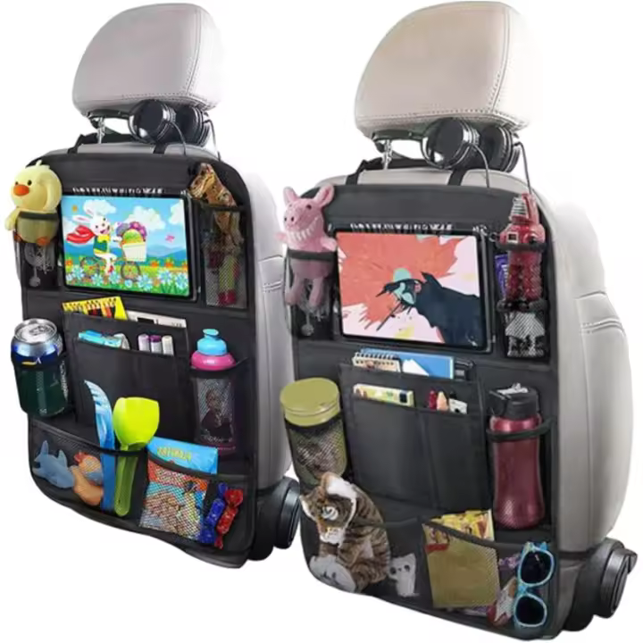Organizador de asiento trasero para Coche, 2 unidades, Organizador de asiento trasero para Coche, protector de Patadas para niños, Organizer de Juguetes para Viajes por Carretera, Asiento trasero - 1