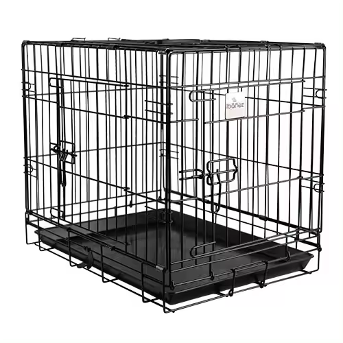Jaula Metálica Plegable para Perros Ibañez con Puerta Frontal y Lateral - 1