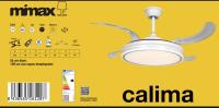 MIMAX VENTILADOR DE TECHO ALTA GAMA, CALIMA BLANCO- LUZ LED.109CM DIAM, 50CM aspas plegadas. SUPER SILENCIOSO, MOTOR DC, ASPAS RETRACTILES, LUZ LED REGULABLE DE 2700K A 6500K (CALIDA, DIA, FRiA) FUNCION INVIERNO/VERANO, FUNCION MEMORIA LUZ CALIDAD - details 1