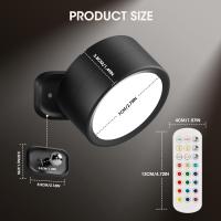 Lámpara De Pared LED Con Control Remoto Y Magnético Recargable USB Tres Colores Dimmer Para Iluminación De Dormitorio - details 7