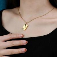 Sobre amor carta cuello para mujeres y hombres, medallón grabado de acero inoxidable con te amo, regalo de joyería de mensaje secreto para parejas San Valentín - details 6