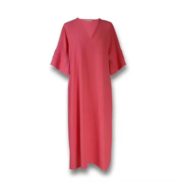 Vestido mujer midi con manga volantes liso Parole Italy - 1