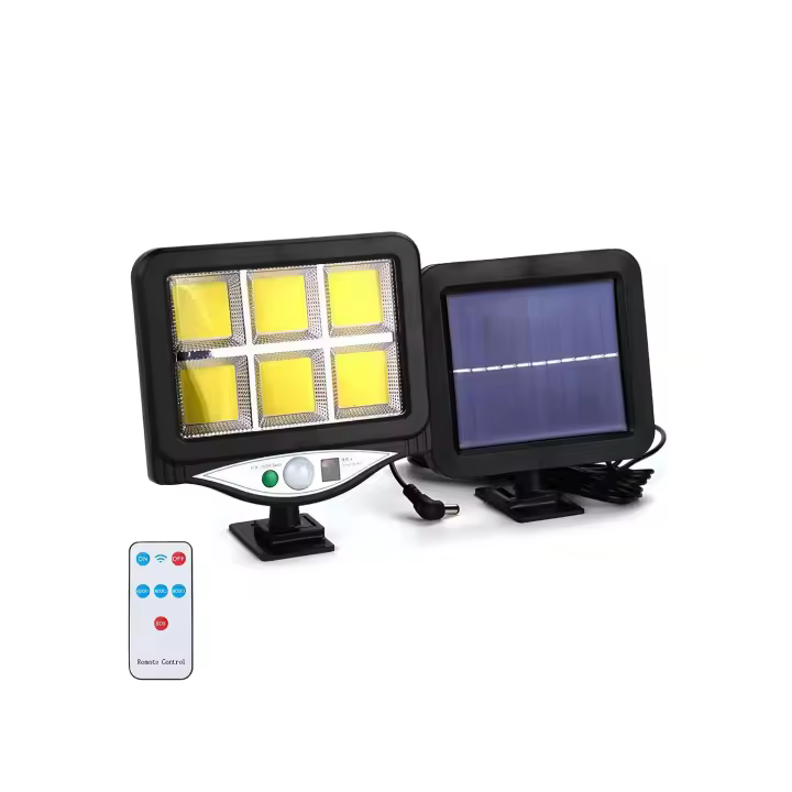 Mediawave tienda mini faro con 128 LED panel solar con sensor de movimiento y control remoto - 1