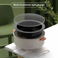 Parrilla Portátil De Acero Inoxidable Para Barbacoa Al Carbón Estilo Coreano Con Soporte Redondo Antideslizante Para Camping Al Aire Libre - details 7