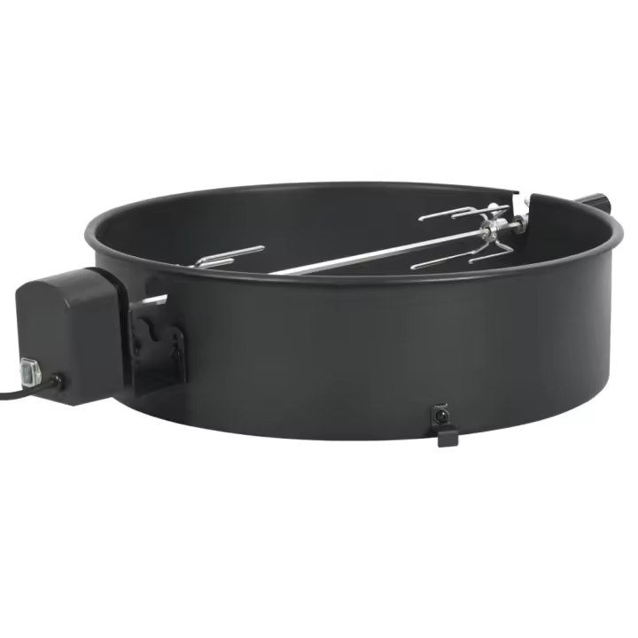 vidaXL Kit de anillo asador de barbacoa negro 57 cm - 1