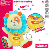 Winfun Peluche león para bebé c/luz y sonido en español - details 1