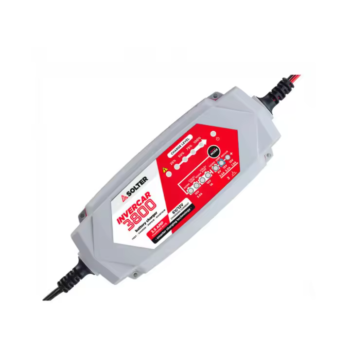 Cargador inteligente de baterias invercar 3800 6/12v 3.5a (coches y motos) solter - 1