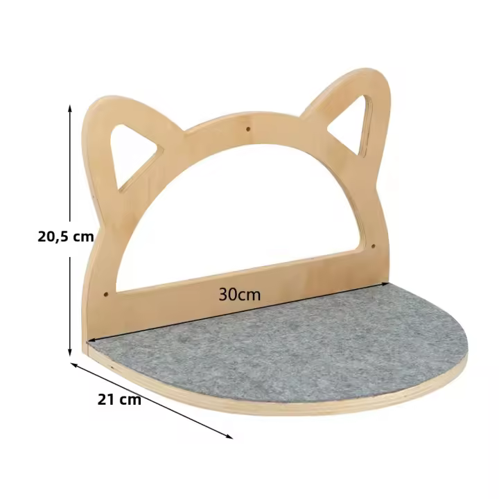1pc Escalera De Madera Para Gatos Con Alforja Y Rascador Angulo De Pared Muebles Para Gatos Para Jugar Dormir Y Descansar - 1