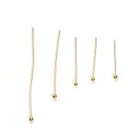 50Pcs Alfileres De Cabeza Dorados De Acero Inoxidable 0.6mm Para Manualidades Joyería Hecha a Mano Pendientes Encuentros Para DIY 20/30mm - details 2