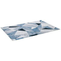HOMCOM Alfombra de Salón Moderna Terciopelo Diamante Alfombra Geométrica con Base Antideslizante para Dormitorio Oficina Estudio Multicolor - details 0