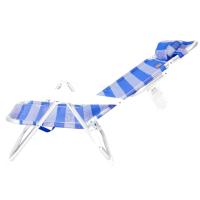 DEVESSPORT Silla de Playa Plegable con Asas y Protecciones | Silla de Playa Reclinable Resistente con Protecciones para Playa y Camping Azul y Blanca - details 6