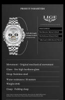 Reloj De Pulsera Mecánico LIGE Para Hombre Lujo Automático Tourbillon Multifuncional Luminoso Resistente Al Agua Con Fecha - details 3