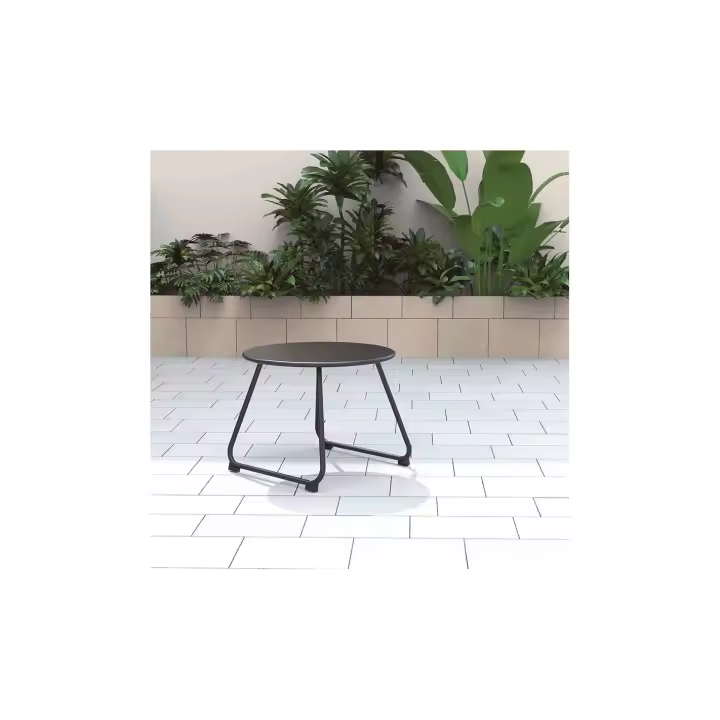 MESA CENTRO DE ACERO GRIS ANTRACITA PARA EXTERIORES EHLIS DE SUINPLAS DECORACIONES - 1