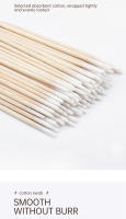 300/500pcs Algodón Swabs Doble Cabeza Con Palitos De Madera Médicos Para Nariz Y Oídos Limpiador Microbush Herramienta De Belleza Para Maquillaje - details 3