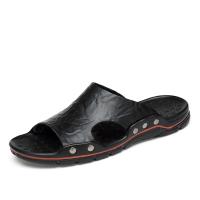 Sandalias De Verano Para Hombre YRZL Cuero PU Suela De EVA Ligera Y Suave Sandalias Clásicas Negras Para Descanso Y Ocio - details 1
