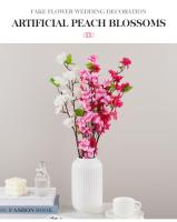 Rama De Cerezo De Seda Artificial Flor De Durazno Para Decoración De Habitaciones Hoteles Accesorios De Fiesta Y Eventos En Rojo Blanco Rosa Amarillo Y Morado - details 4