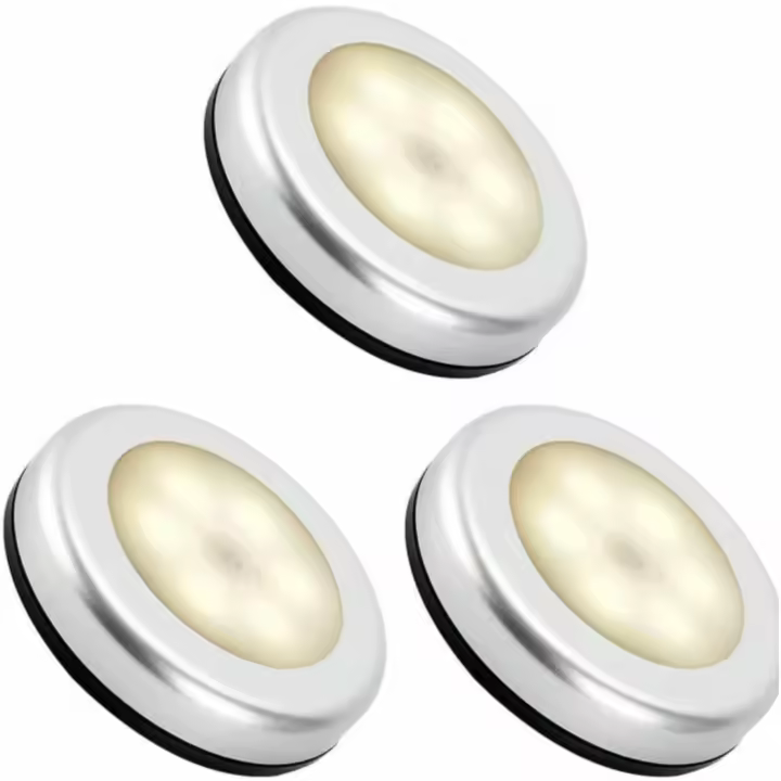 Luz de noche interior con sensor de movimiento, sensor de movimiento LED en Agua para Escaleras, iluminación LED para Gabinete, Gabinete, 3M adhesivo (3 piezas, Blanco Caliente) - 1