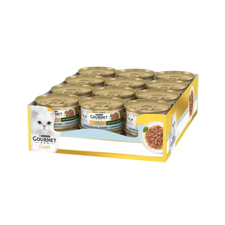 GOURMET - Gold Delicias Suculentas (24x85 gr) - Comida Húmeda en Lata (Pescado del Océano) - 1