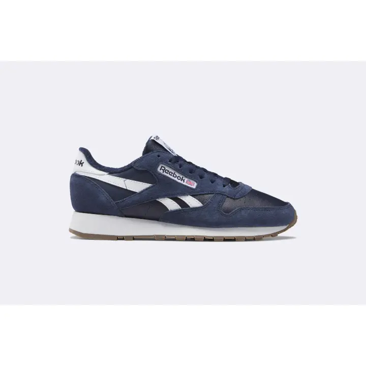Reebok Classic Leather - Zapatilla Retro Unisex con Rayas Laterales Brillantes - Vector Navy/Cloud White - Modelo GV9642 - 1