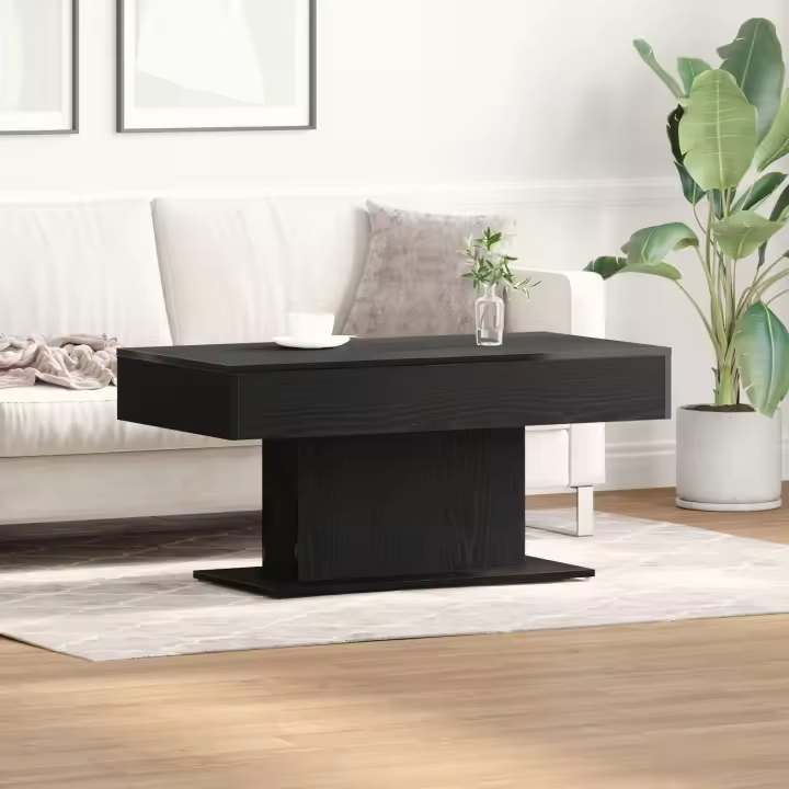 Mesa de Café vidaXL Negra Roble 96x50x45 cm Madera - 1