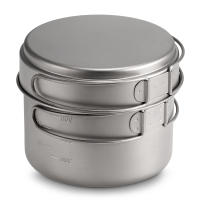 Juego De Cocina De Camping De Titanio 1100ML / 1600ML Con Manija Plegable Taza Y Olla Super Ligera Para Exterior - details 3