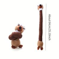 Juguete De Masticar Duradero Para Perros 1pc Diseño De Animales De Cuello Largo Juguete Suave De Peluche Con Sonido Squeaky Para Masticar Y Divertirse - details 4